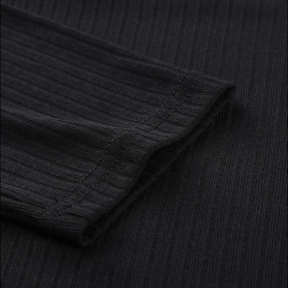 Black Knit Cropped Top & Wide Leg Pants - Picture 9 of 14